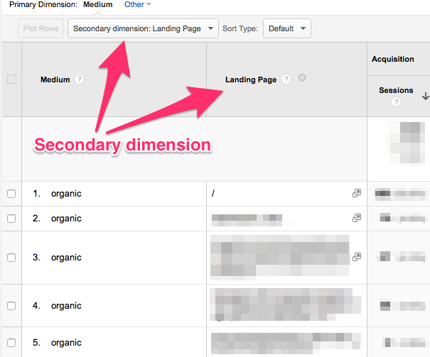 Adicionar dimensão secundária na tabela de dados do Google Analytics