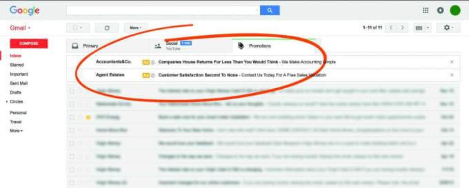 Campanhas do Gmail