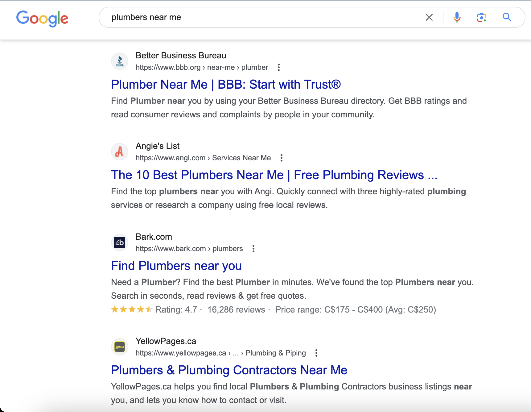 Resultados de pesquisa SEO