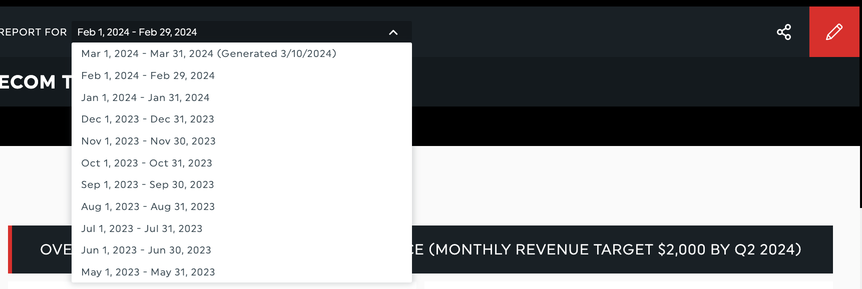 dashthis menu pendente