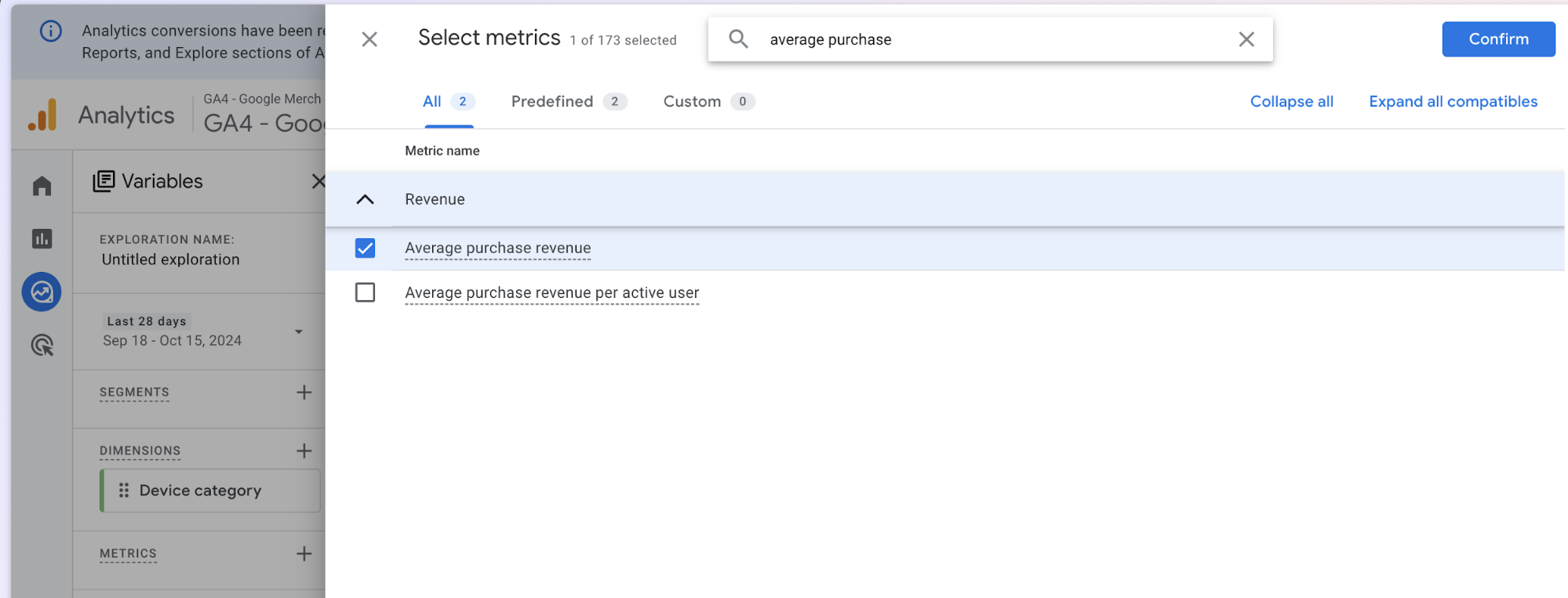 Receita média de compras