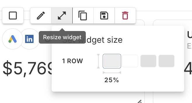 redimensionar widgets do Swydo